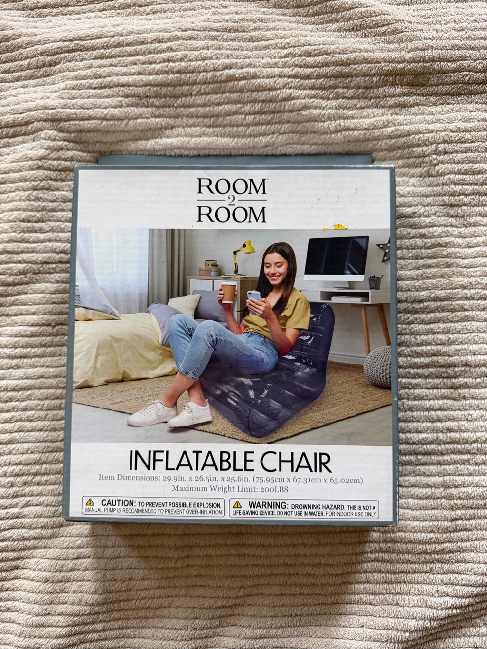 Room 2 Room Inflatable Chair Blue College Dorm Y2K